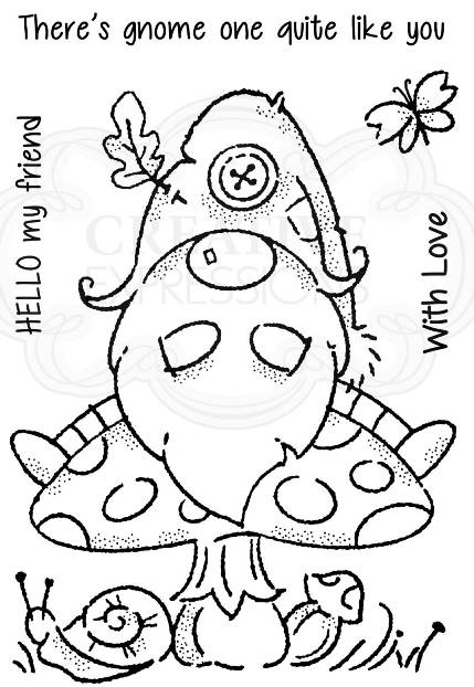 Woodware Clear Stamps Lino Cut -  Forest Gnome (FRS848)