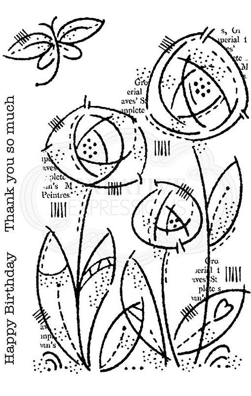 Woodware Clear Singles - FLOWER BLOOMS  (FRS854)