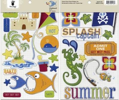 Fancy Pants Beach Bum Chipboard - Phrases & Icons