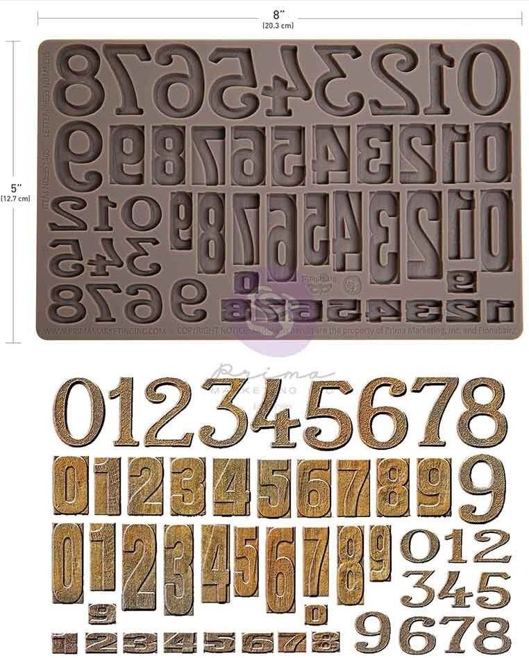 Prima Marketing FINNABAIR Moulds - Letterpress Numbers  (951405)