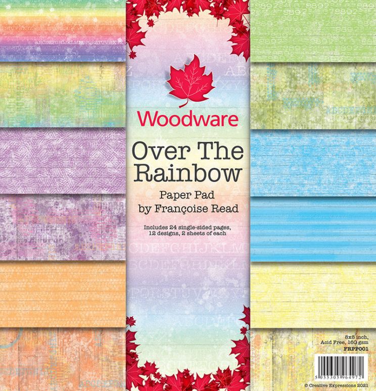 Woodware Francoise Read Over The Rainbow 8X8 Paper Pad
