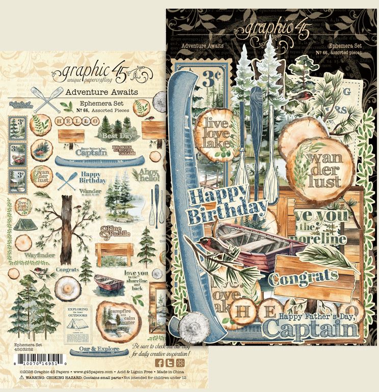 Graphic 45 Adventure Awaits Ephemera Set