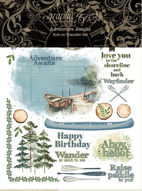 Graphic 45 Adventure Awaits Rub-on Transfers