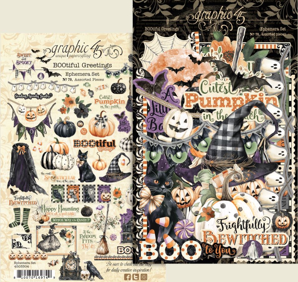 Graphic 45 BOOtiful Greetings - Ephemera Set