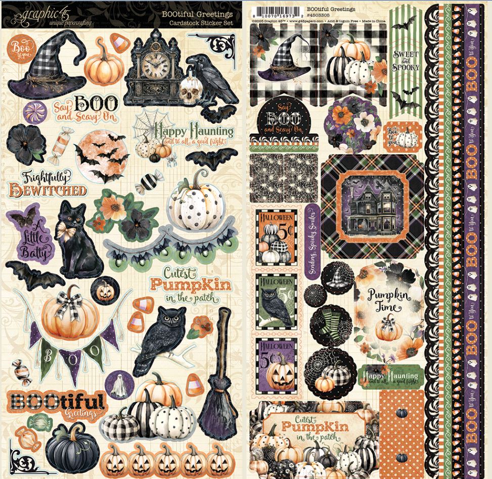 Graphic 45 BOOtiful Greetings - Sticker Set