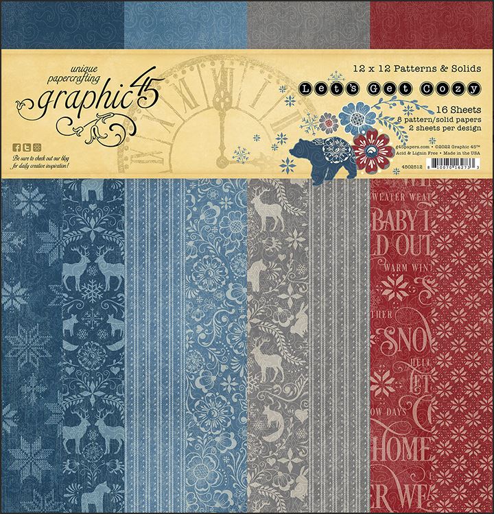 Graphic 45 Let's Get Cozy Patterns and Solid Pad