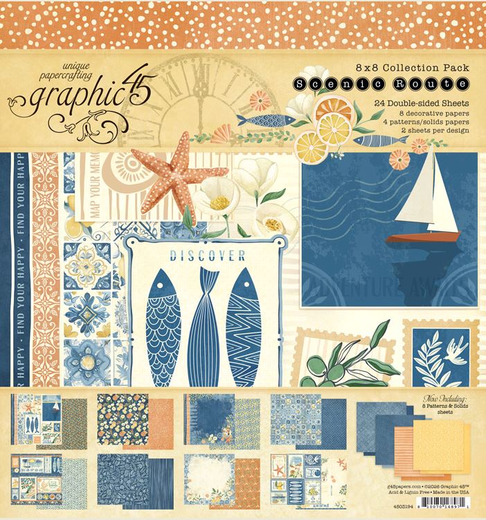 Graphic 45 Scenic Route 8x8 Inch Collection Pack