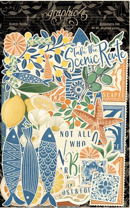 Graphic 45 Scenic Route Ephemera Set 