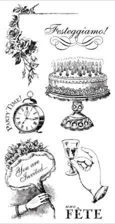 Graphic 45 Time To Celebrate Cling Stamps # 2 (318)