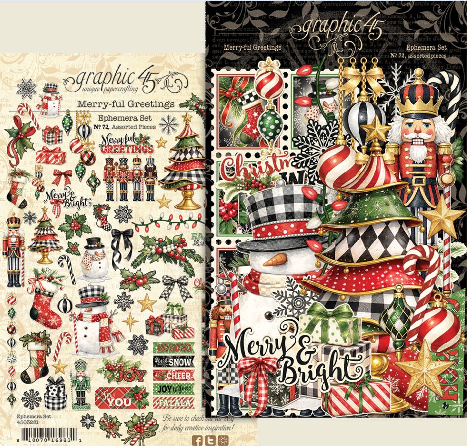 Graphic 45 Merry-ful Greetings - Ephemera Set