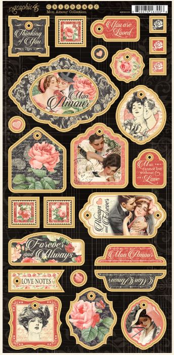 Graphic 45 Mon Amour Chipboard