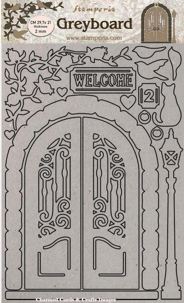 Stamperia Casa Granada Greyboard - Welcome Door (KLSPDA449)