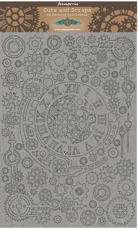 Stamperia Greyboard A4 - Sir Vagabond Gears and Numbers (KLSPDA413)