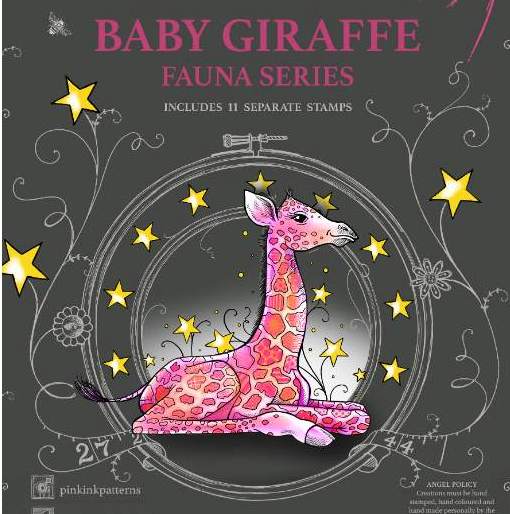 Pink Ink Design Stamps -  Baby Giraffe (11 Stamps)