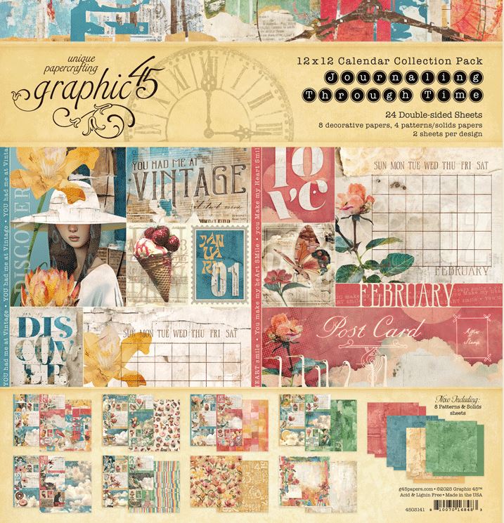PRE-ORDER: Graphic 45 Journalling Through Time 12x12 Inch Collection Pack
