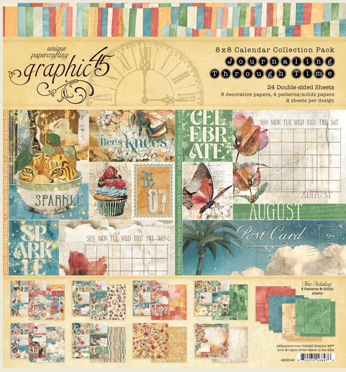 PRE-ORDER: Graphic 45 Journalling Through Time 8x8 Inch Collection Pack