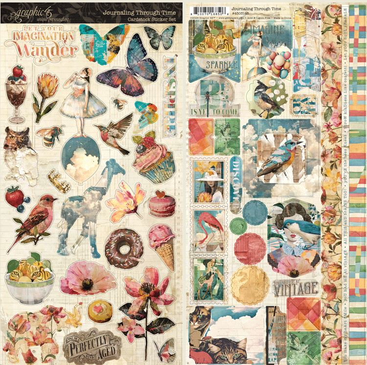 PRE-ORDER: Graphic 45 Journalling Through Time Sticker Set