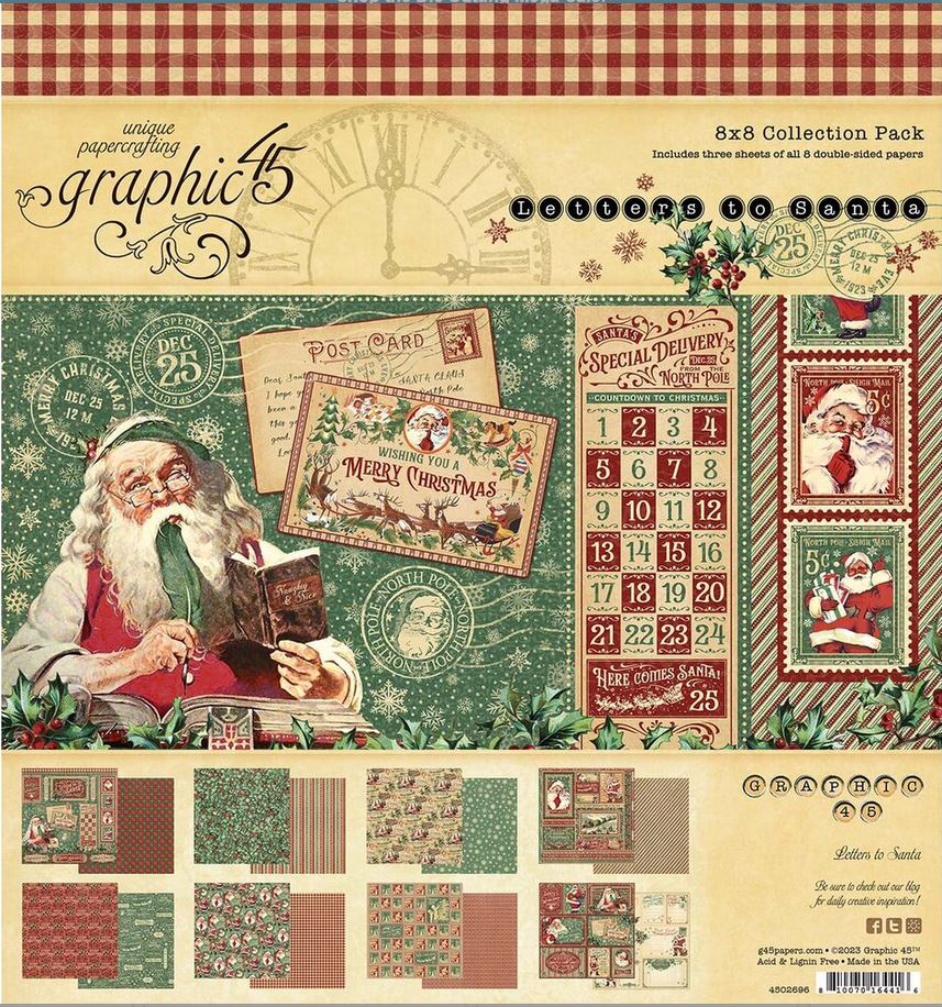 Graphic 45  Letters To Santa 8x8 Collection Pad