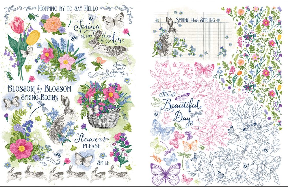 Graphic 45 Spring is in the Air Rub-On Transfers