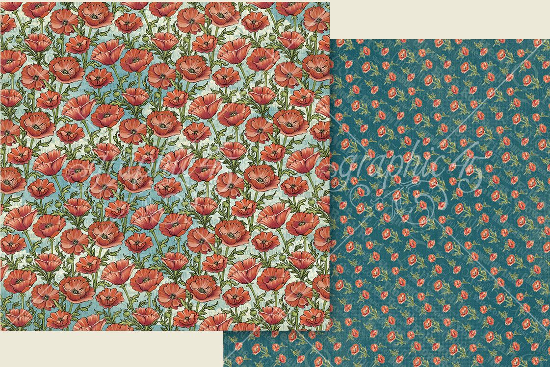 PRE-ORDER: Graphic 45 Wonder of Oz Paper - FIELD OF POPPIES