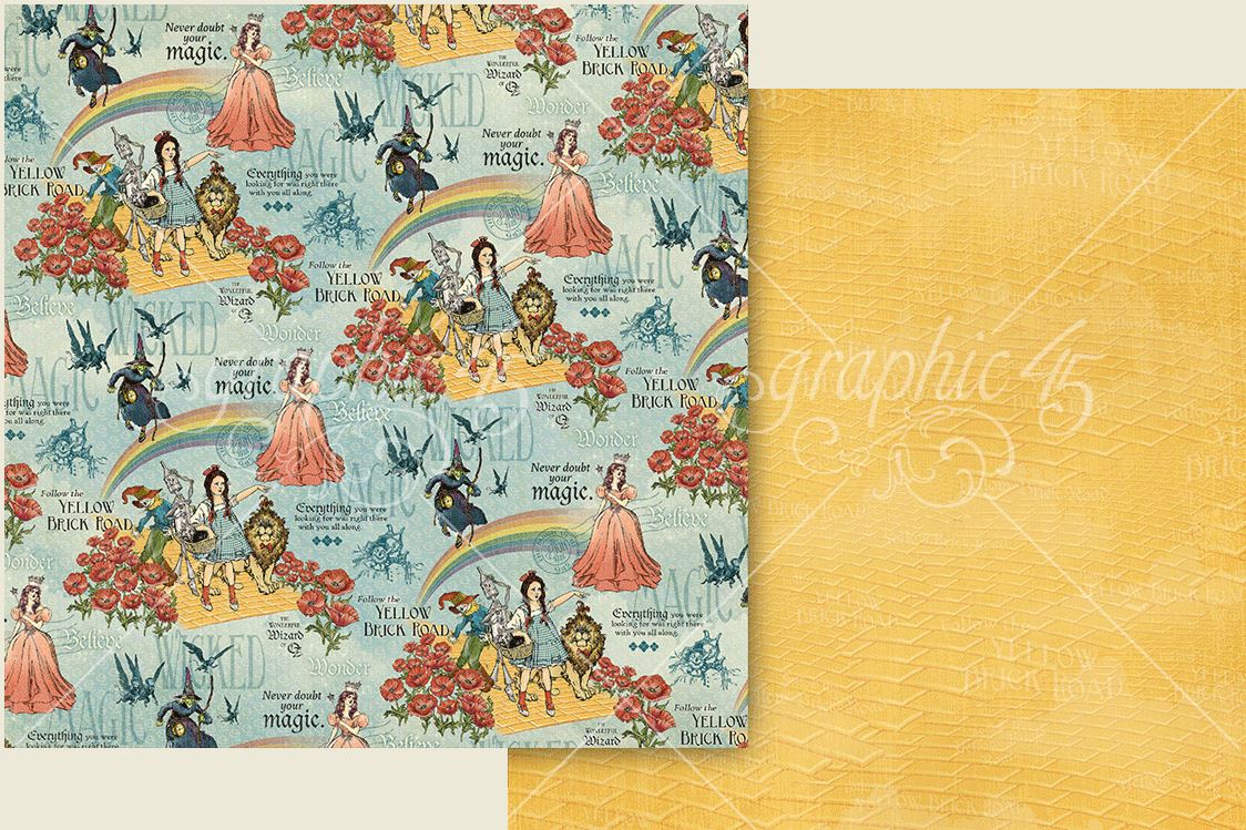 PRE-ORDER: Graphic 45 Wonder of Oz Paper - NEVER DOUBT YOUR MAGIC