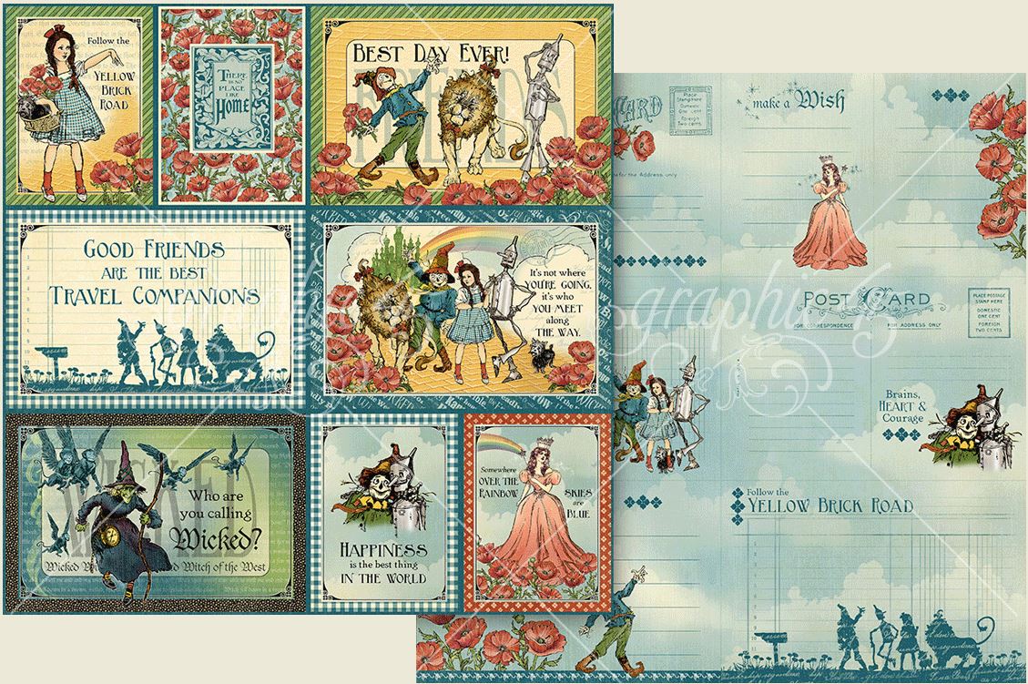 PRE-ORDER: Graphic 45 Wonder of Oz Paper - OVER THE RAINBOW