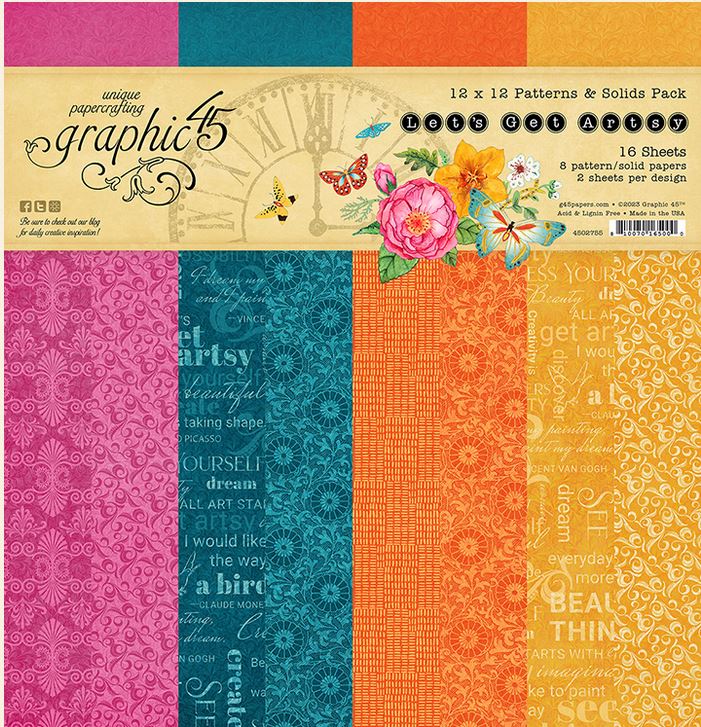 Graphic 45 Let's Get Artsy 1212 Patterns & Solids