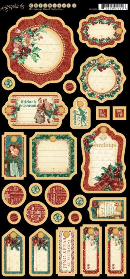 Graphic 45 A Christmas Carol Chipboard 1 Journalling