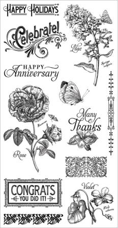 Graphic 45 Time to Flourish Cling Stamps # 2 (324)