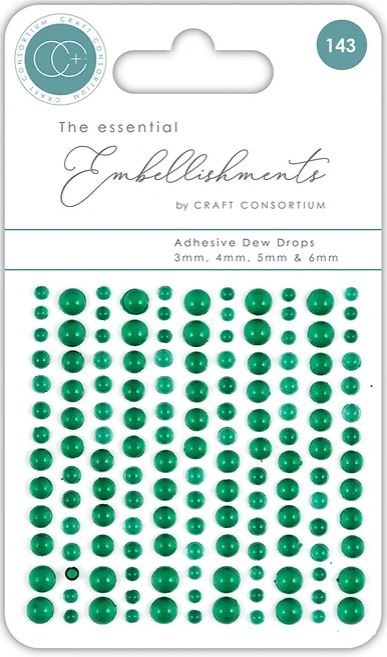 Craft Consortium The Essential Embellishments - Adhesive Dew Drops - Green