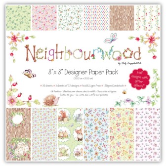 Neighbourwood - 8x8 Glittered Paper Pack