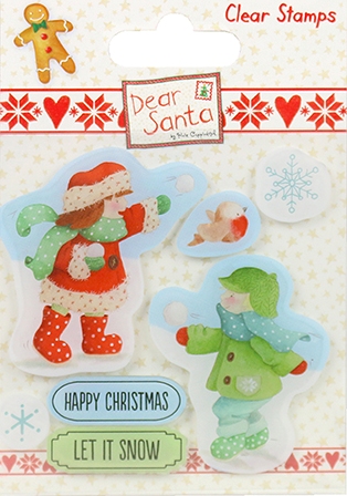 HALF PRICE: Dear Santa by Helz Cuppleditch Clear Stamp - Snowball Fight