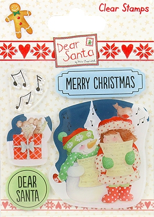 HALF PRICE: Dear Santa by Helz Cuppleditch Clear Stamp - Carol Singing