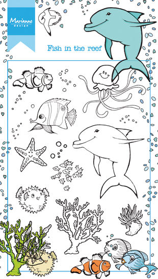  Marianne Design Clear Stamp - Hetty's Fish in the Reef HT1618