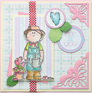 Idea for Corner Flowers Die & Garden Boy Stamp