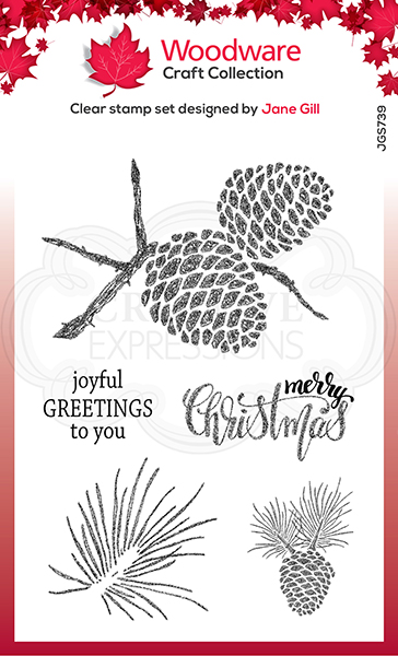Woodware Clear Festive Stamps - Pine Cones (JGS739)