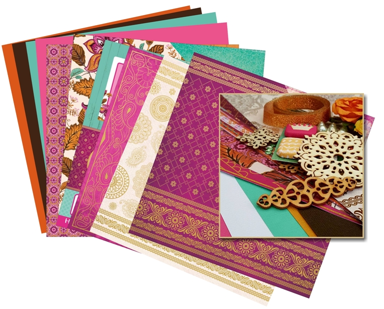 Charmed Cards & Crafts Bombay Sunset Layout Kit