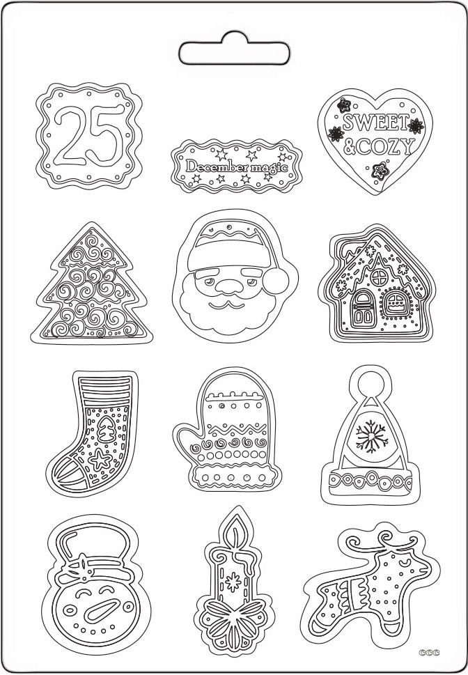 Stamperia Candy Christmas A5 Soft Mould Elements  (K3PTA5675) 
