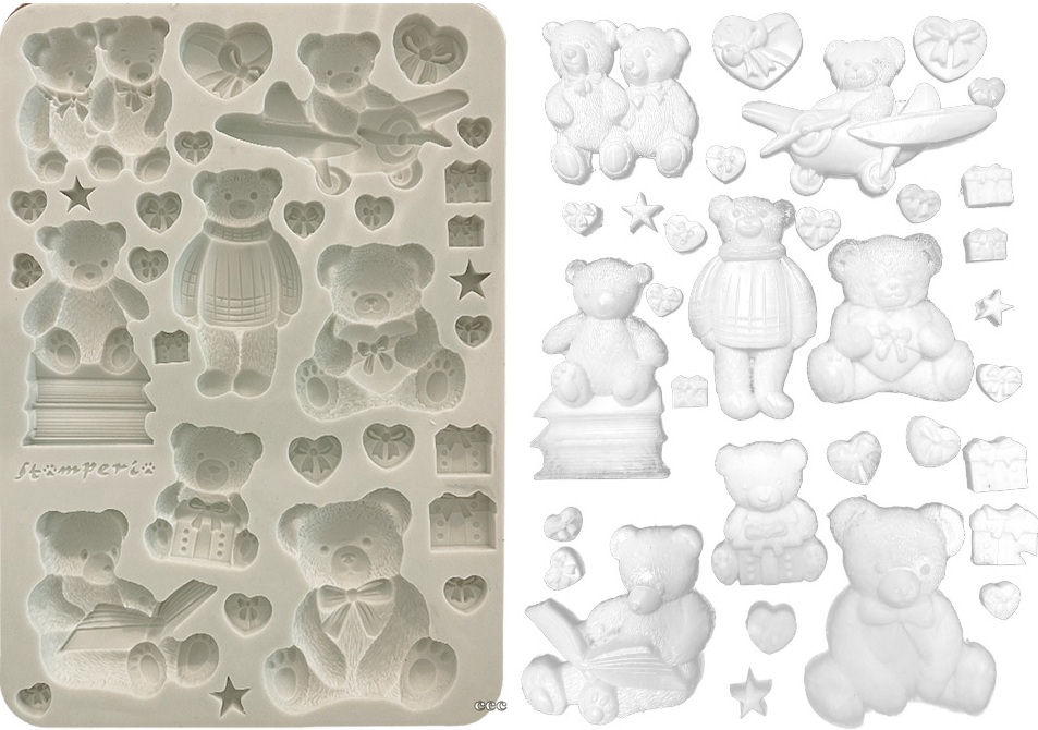 Stamperia The Owl's House A5 Silicon Mould Teddy Bears  (KACMA557) 