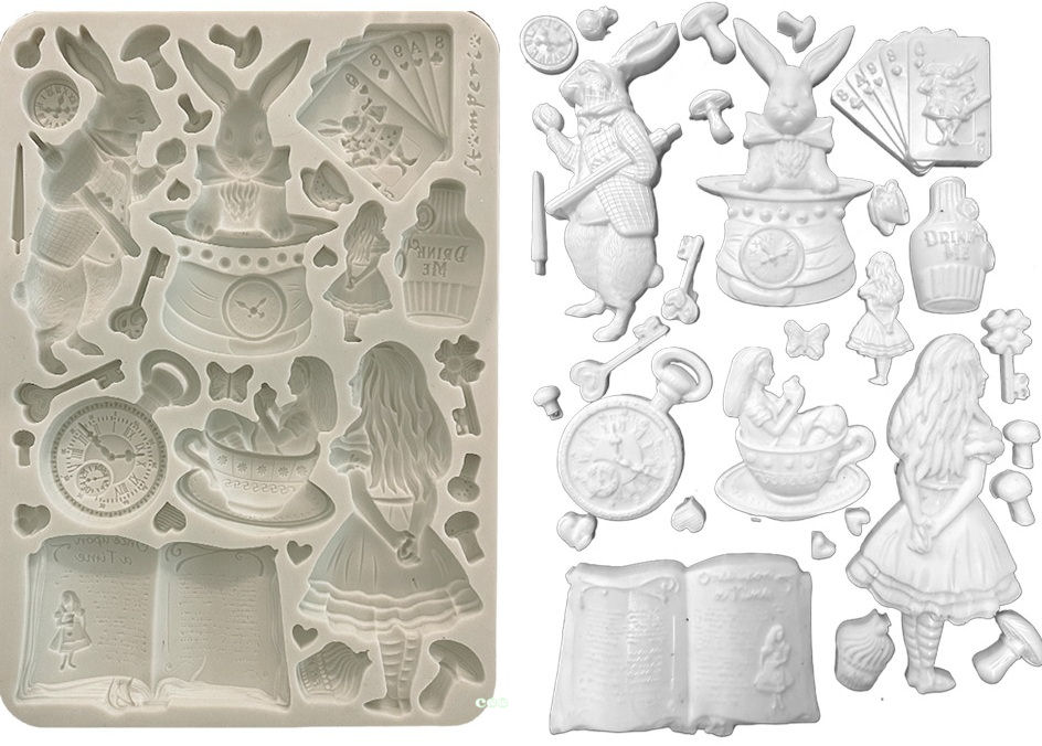 Stamperia Alice in Christmas A5 Silicon Mould (KACMA572) 