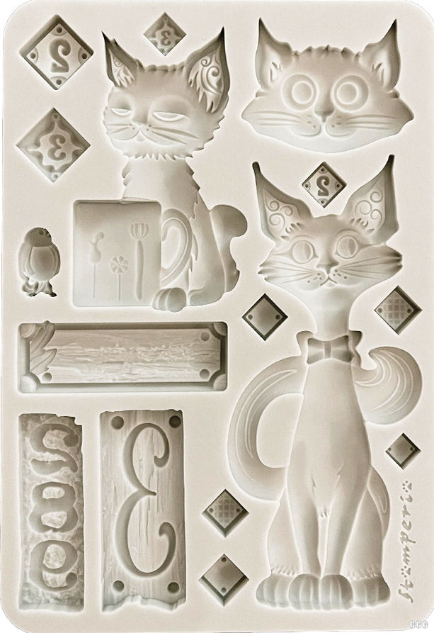 Stamperia Furry Friends A5 Silicon Mould Cats (KACMA591) 