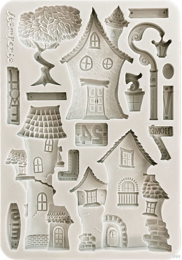 Stamperia Furry Friends A5 Silicon Mould Houses (KACMA592) 