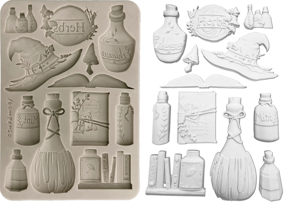 Stamperia Herbarium Silvae A5 Silicon Mould - Alchemy   (KACMA596)