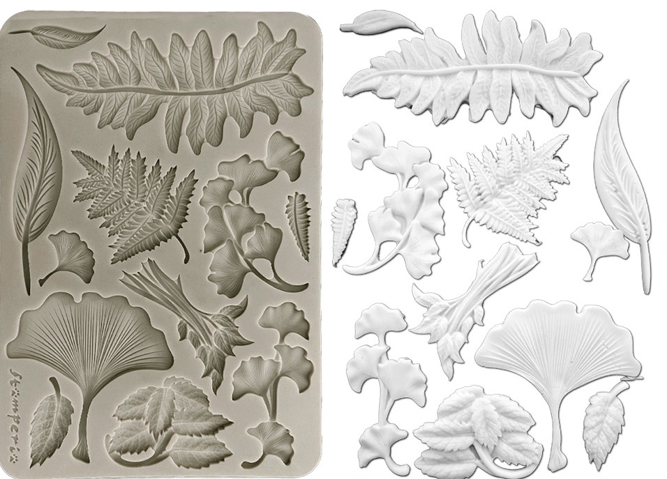 Stamperia Herbarium Silvae A5 Silicon Mould - Botanical Leaf Collection (KACMA597)