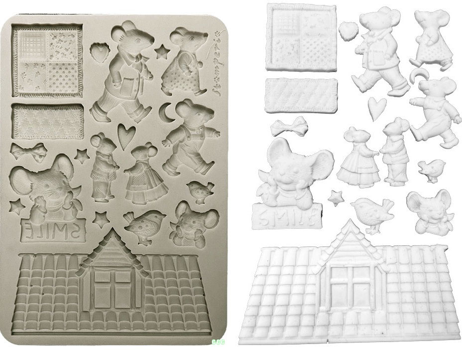 Stamperia Family A5 Silicon Mould Mice (KACMA599) 