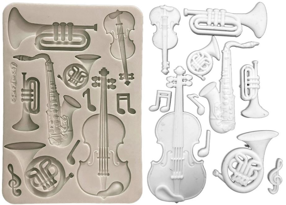 Stamperia Symphony A5 Silicon Mould Musical Instruments (KACMA615)