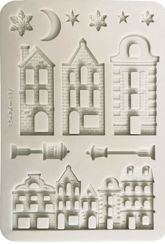 NEW Stamperia A5 Silicon Mould Christmas Village (KACMA616) 