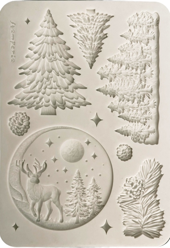 NEW Stamperia A5 Silicon Mould Christmas Winter Landscape (KACMA617) 