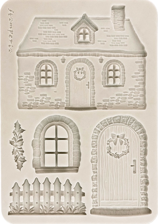 NEW Stamperia A5 Silicon Mould Christmas Cottage (KACMA619) 