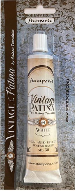 Stamperia Vintage Patina tube - WHITE